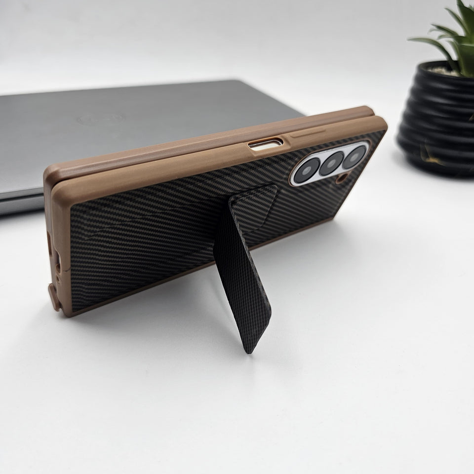 Samsung Galaxy Z Fold 5 Carbon Fibre With Stand Case