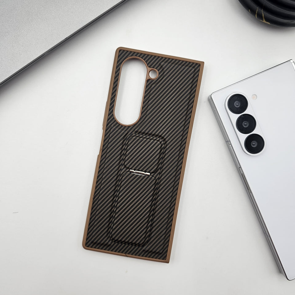 Samsung Galaxy Z Fold 5 Carbon Fibre With Stand Case