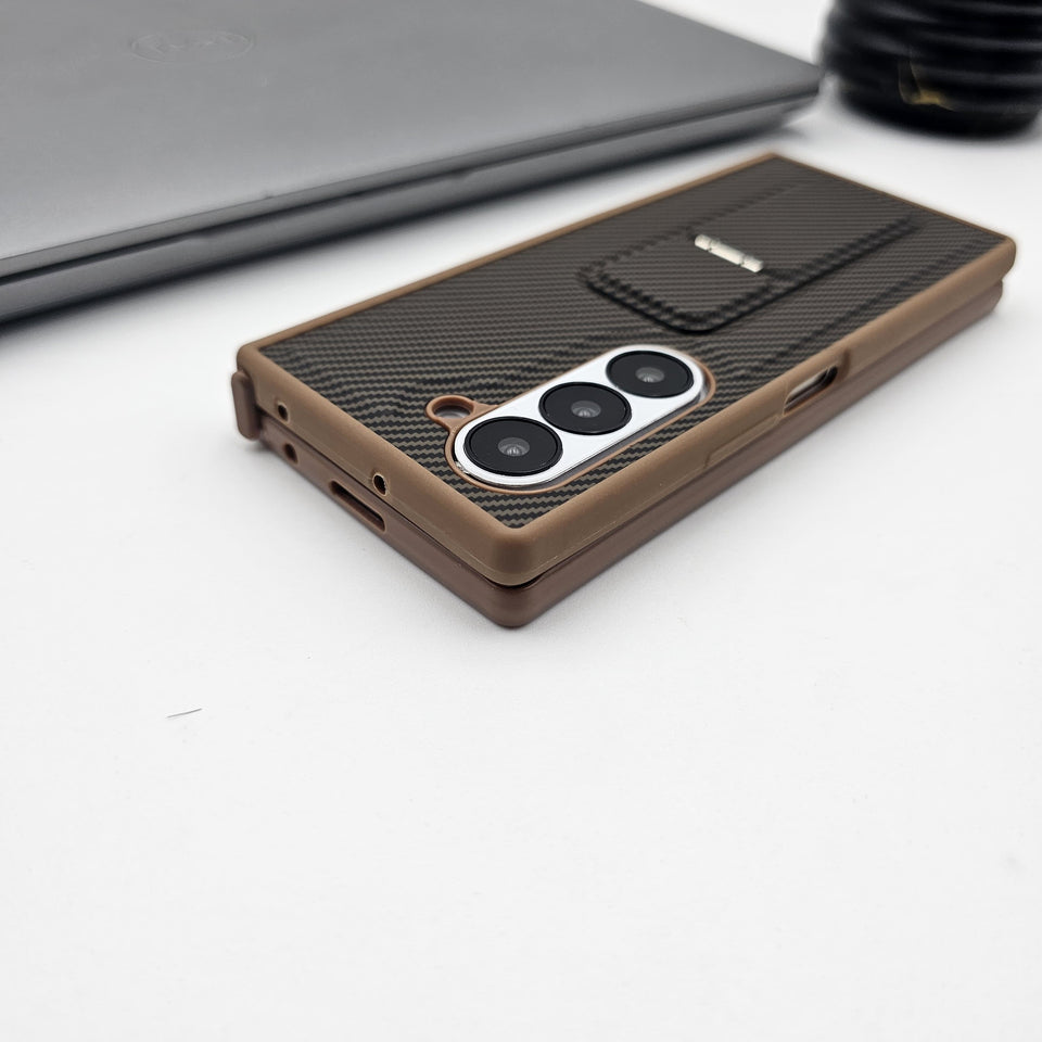 Samsung Galaxy Z Fold 5 Carbon Fibre With Stand Case