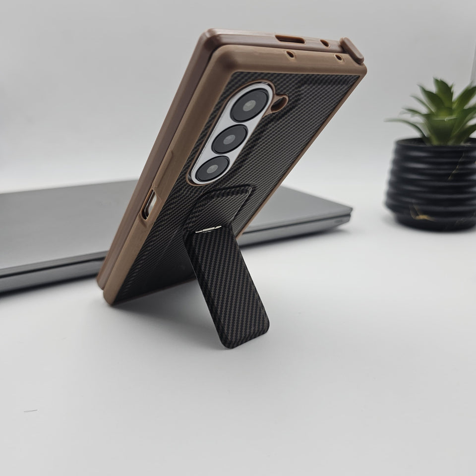 Samsung Galaxy Z Fold 5 Carbon Fibre With Stand Case