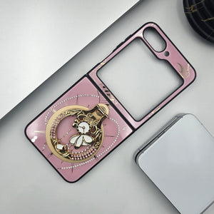 Samsung Galaxy Z Flip 6 3D Rhinestone Diamond Watch Case With Magsafe And Stand