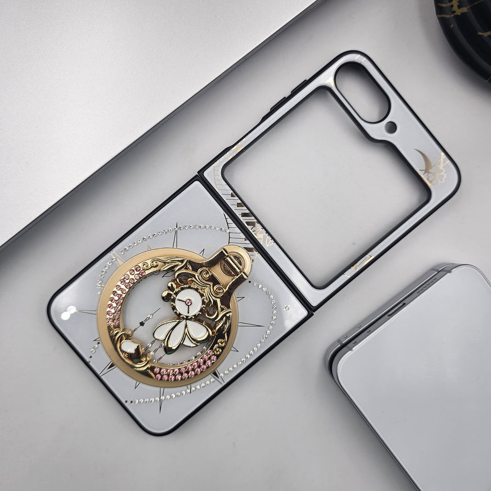 Samsung Galaxy Z Flip 6 3D Rhinestone Diamond Watch Case With Magsafe And Stand
