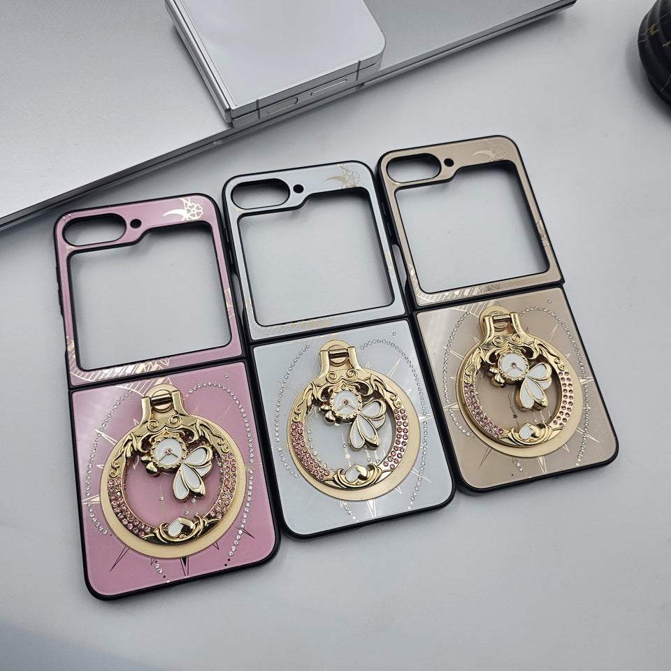 Samsung Galaxy Z Flip 6 3D Rhinestone Diamond Watch Case With Magsafe And Stand