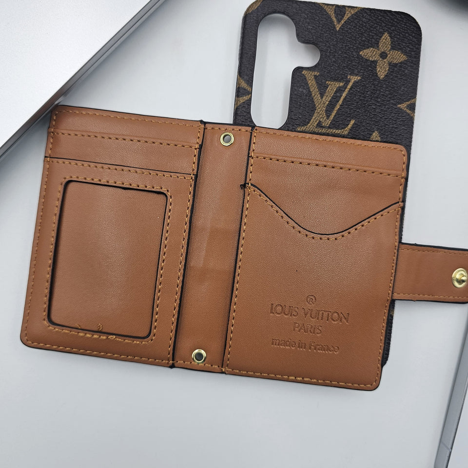 Samsung Galaxy S25 Luxury Brand Cardholder Crossbody Sling Strap Case