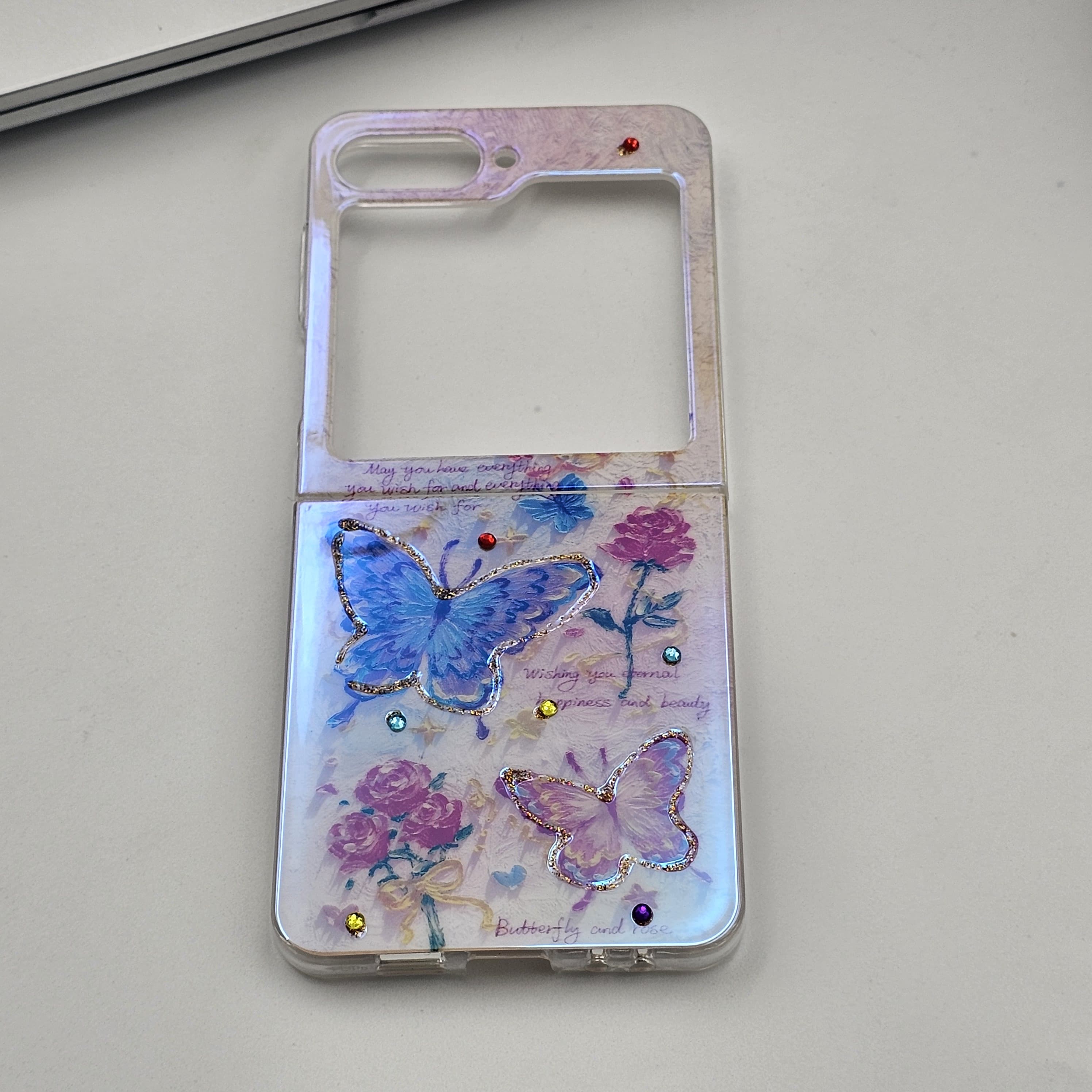 Iridescent Butterfly Floral Case for Samsung Galaxy Z Flip 6 | Shimmering Protective Cover