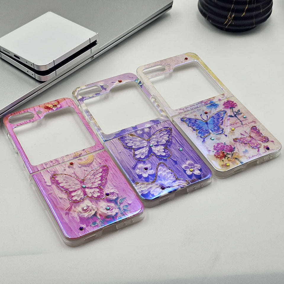 Samsung Galaxy Z Flip 6 3D Butterfly Color Changing Shimmer Case