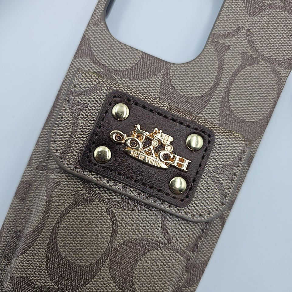 iPhone Luxury CC Leather Cardholder Case