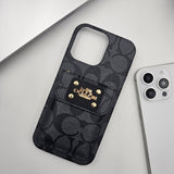 iPhone Luxury CC Leather Cardholder Case
