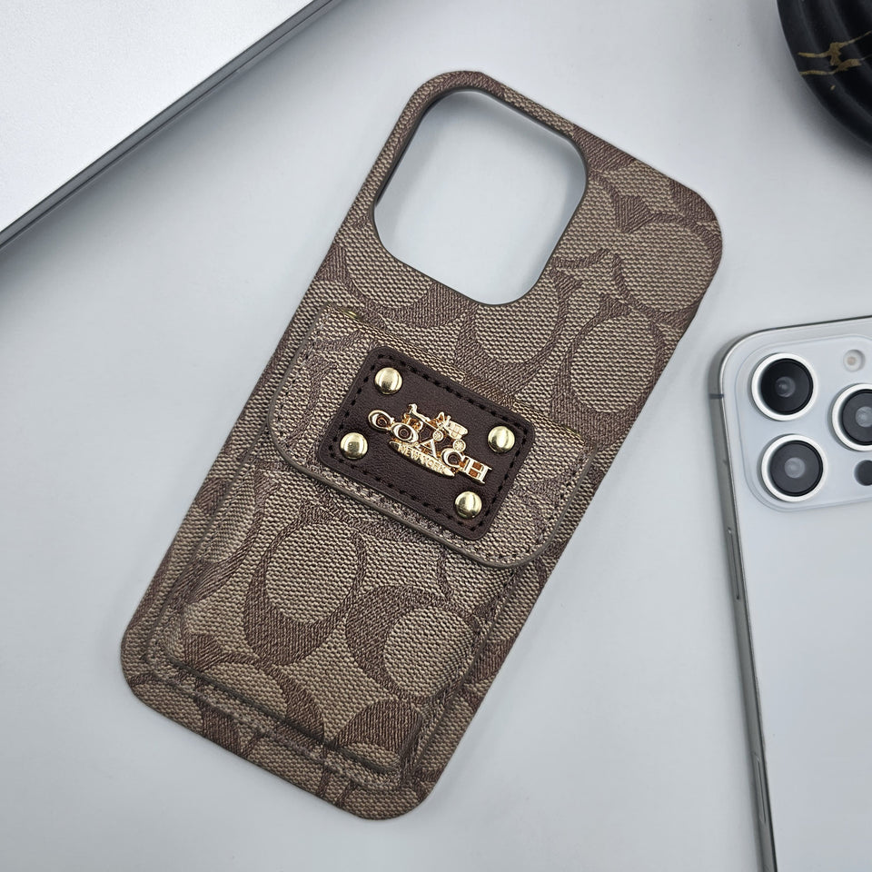 iPhone Luxury CC Leather Cardholder Case