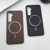 Samsung Galaxy S25 Leather Magnetic Magsafe Case