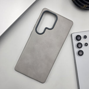 Samsung Galaxy S25 Ultra PU Leather Case Metal Bump Inside Velvet