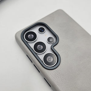 Samsung Galaxy S25 Ultra PU Leather Case Metal Bump Inside Velvet