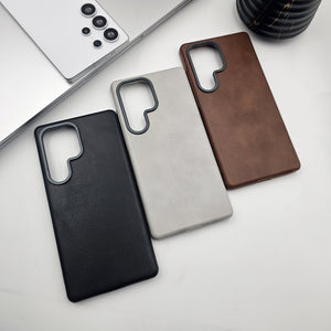Samsung Galaxy S25 Ultra PU Leather Case Metal Bump Inside Velvet