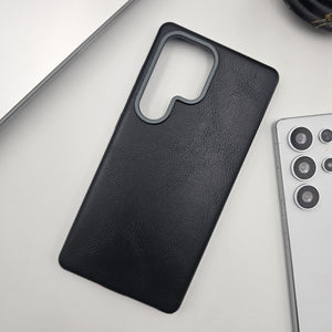Samsung Galaxy S25 Ultra PU Leather Case Metal Bump Inside Velvet