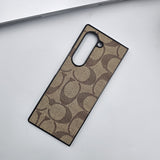 Samsung Galaxy Z Fold 6 Luxury Brand Pattern CC PU Leather Case Cover
