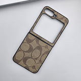 Samsung Galaxy Z Flip 6 Luxury Brand Pattern CC PU Leather Case Cover