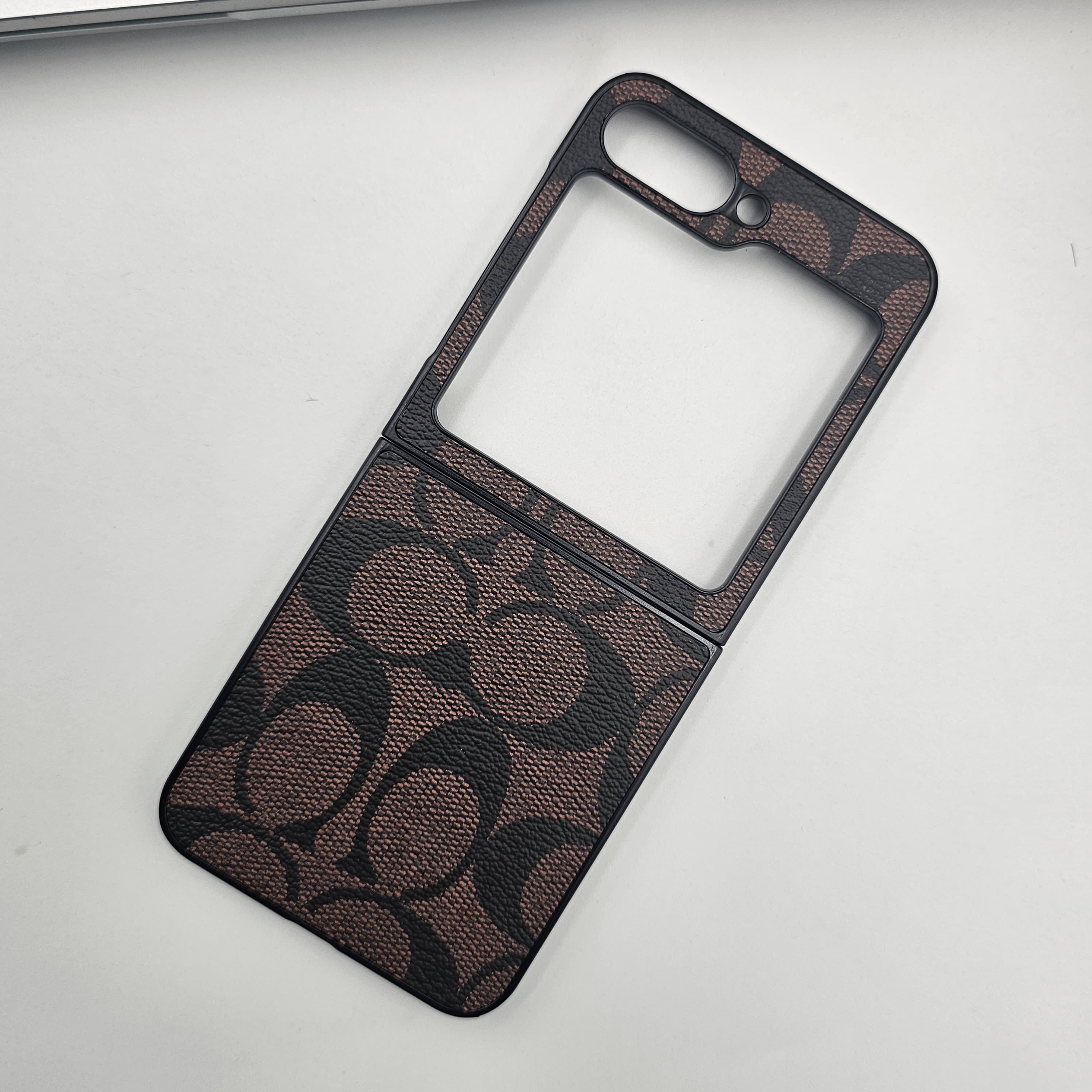 Samsung Galaxy Z Flip 7 FE Luxury Brand Pattern CC PU Leather Case Cover