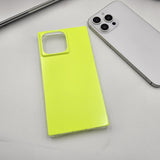 iPhone Fluorescent Square Shape Design Neon Color Solid Case