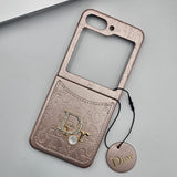Samsung Galaxy Z Flip 6 CD Pearl Embossed Leather Cardholder Case