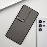 Dotted Leather Feel Case with Foldable Stand for Samsung Galaxy S25 Ultra | Premium Grip | Kickstand Style