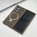 Samsung Galaxy Z Fold 6 Carbon Fibre With Magnetic Magsafe Ring Stand Case