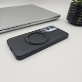 Samsung Galaxy S25 Carbon Fibre With Magnetic Magsafe Ring Stand Case