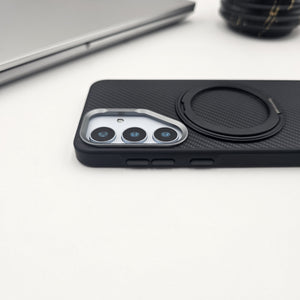 Samsung Galaxy S25 Carbon Fibre With Magnetic Magsafe Ring Stand Case