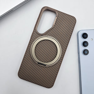Samsung Galaxy S25 Carbon Fibre With Magnetic Magsafe Ring Stand Case