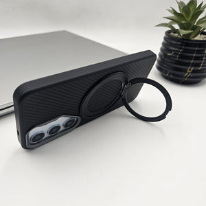 Samsung Galaxy S25 Carbon Fibre With Magnetic Magsafe Ring Stand Case