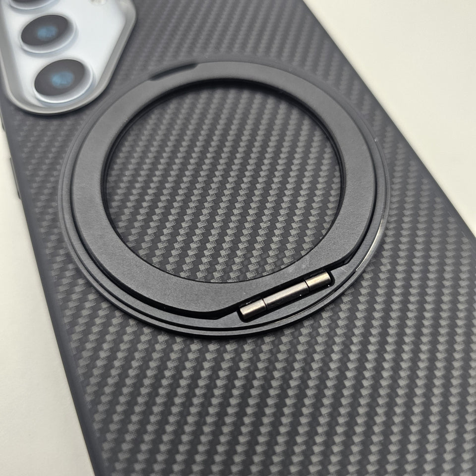 Samsung Galaxy S25 Carbon Fibre With Magnetic Magsafe Ring Stand Case
