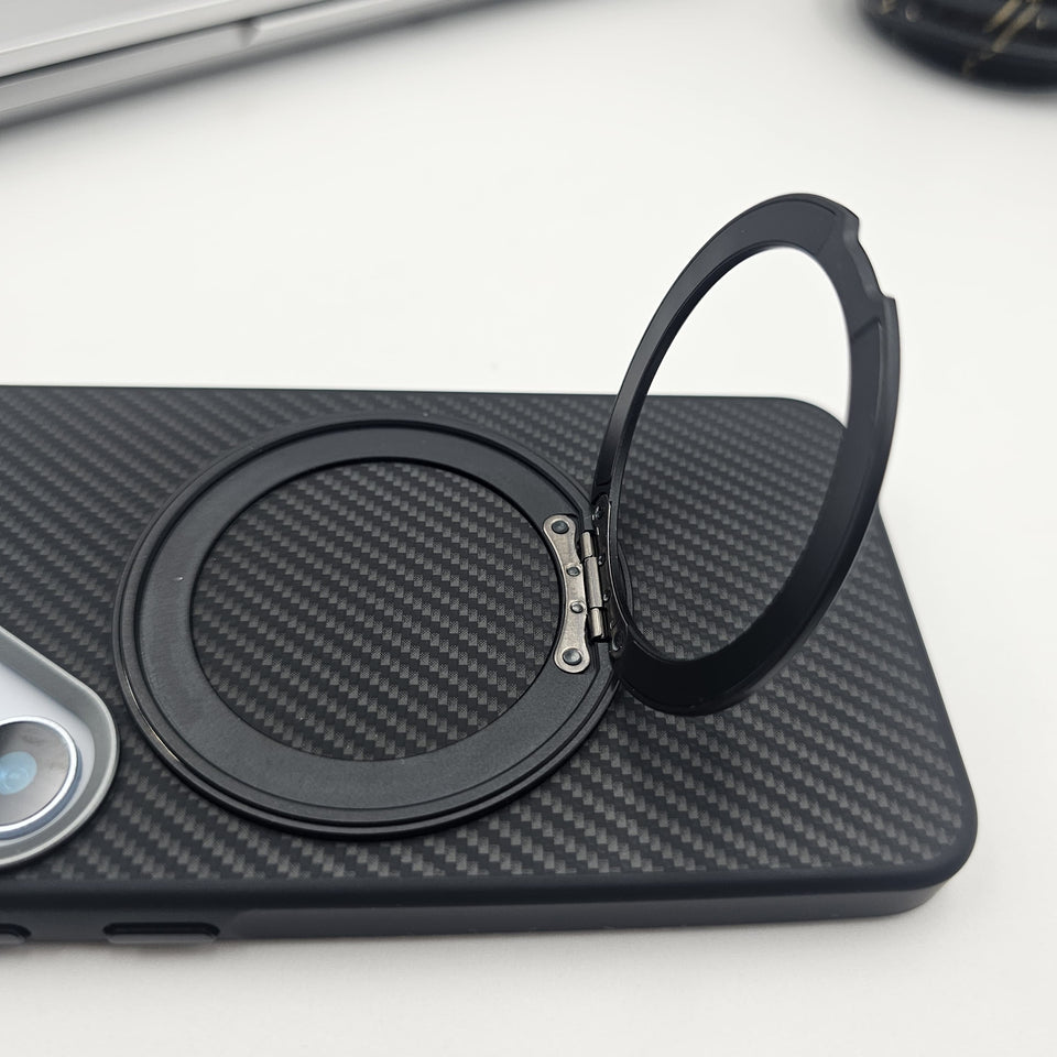 Samsung Galaxy S25 Carbon Fibre With Magnetic Magsafe Ring Stand Case