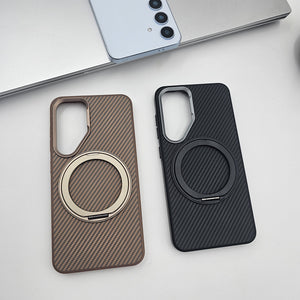 Samsung Galaxy S25 Carbon Fibre With Magnetic Magsafe Ring Stand Case