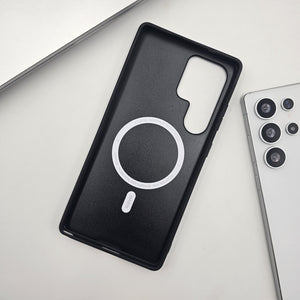 Samsung Galaxy S24 Ultra Smooth Feel Leather Magnetic Magsafe Case