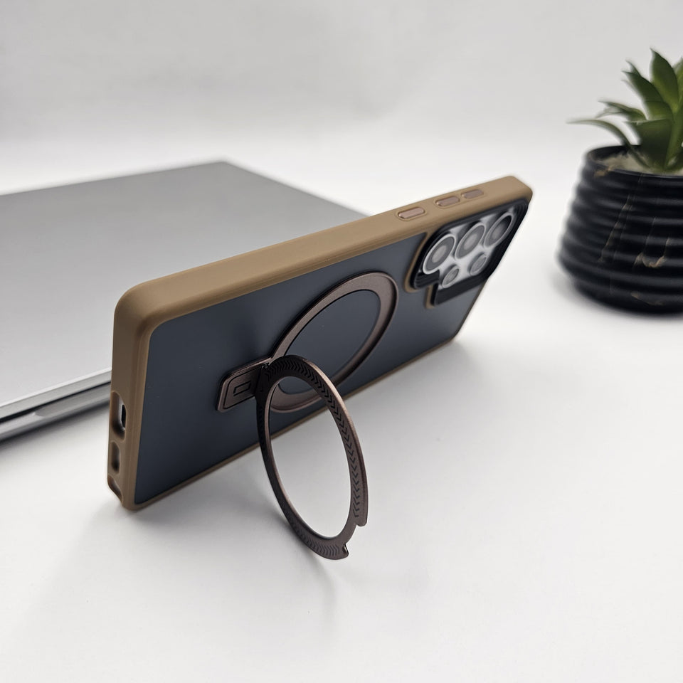 Samsung Galaxy S24 Ultra Smokey Metal Magsafe Ring Stand Case