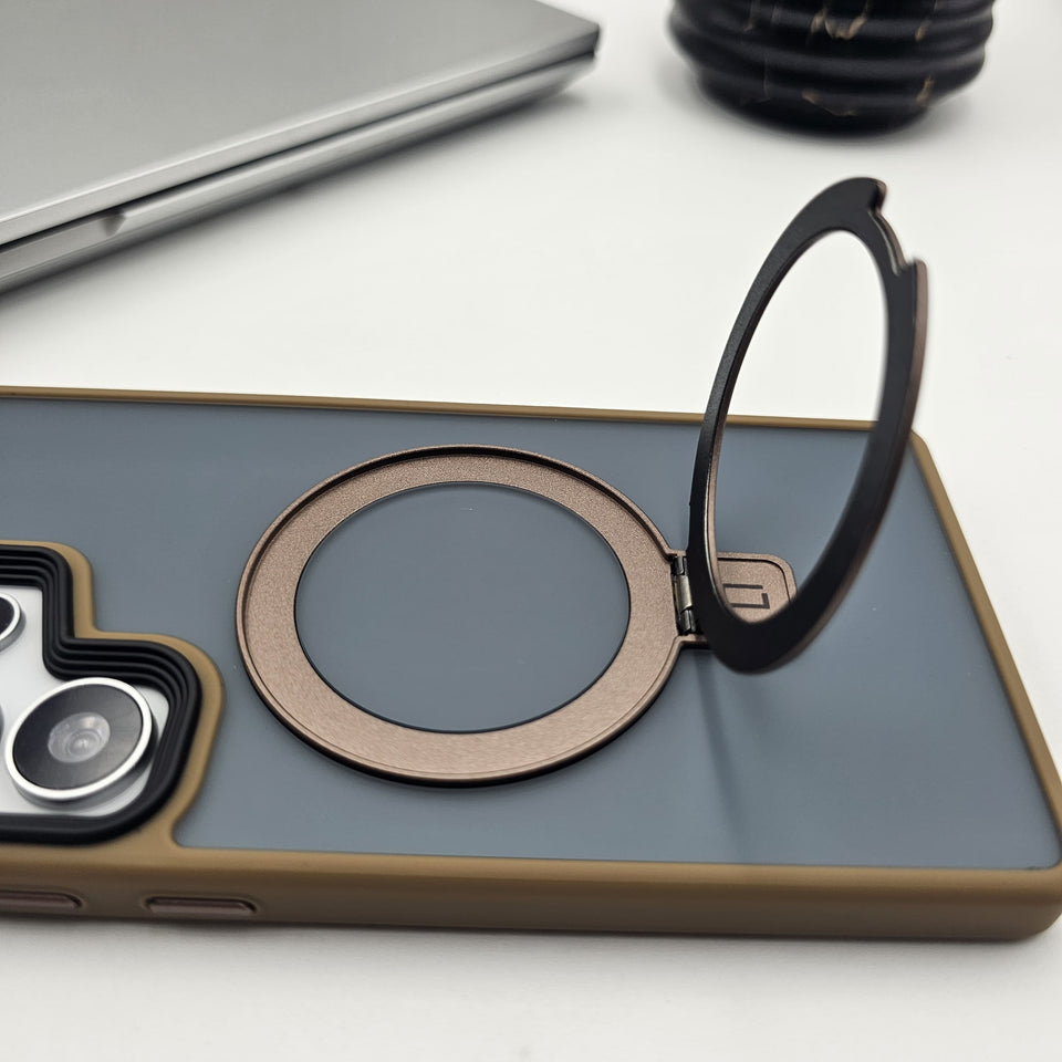 Samsung Galaxy S25 Smokey Metal Magsafe Ring Stand Case
