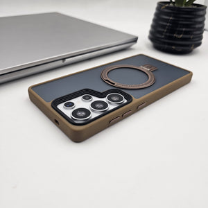 Samsung Galaxy S24 Ultra Smokey Metal Magsafe Ring Stand Case
