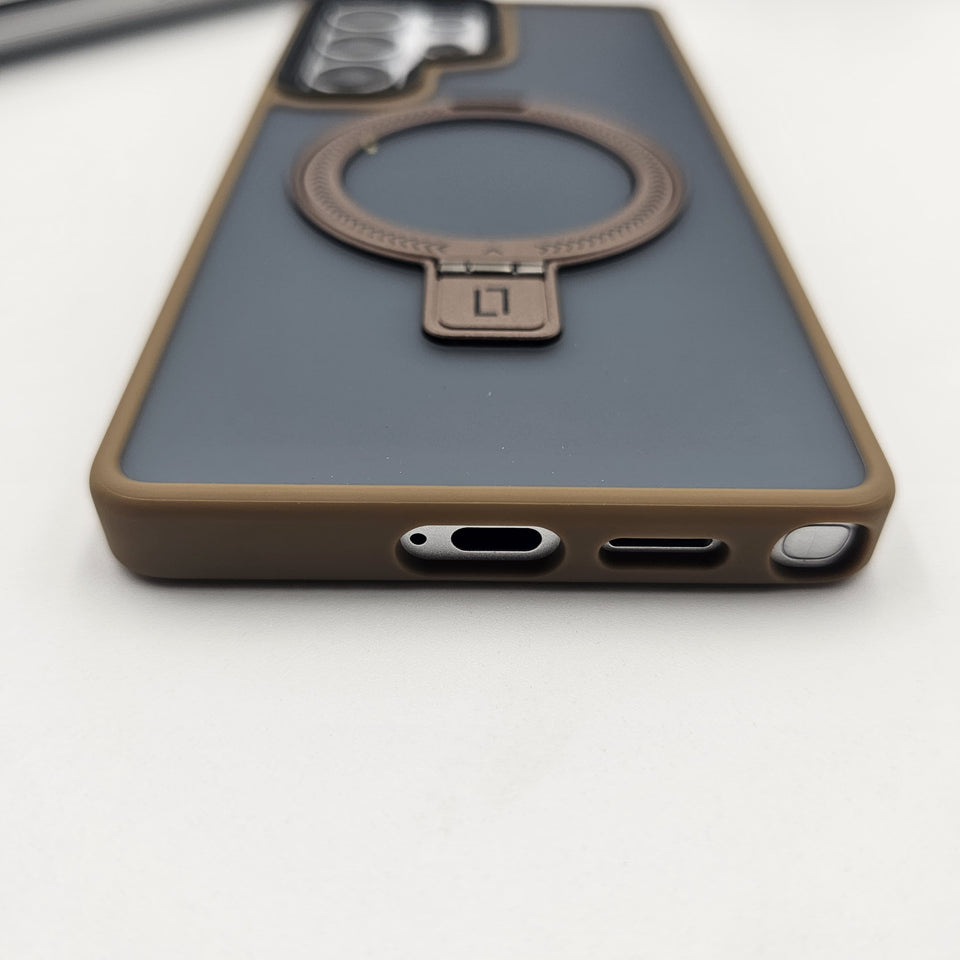 Samsung Galaxy S24 Ultra Smokey Metal Magsafe Ring Stand Case