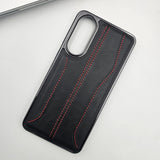 Samsung Galaxy S25 Edge Stripe Stitched Leather Case Minimalistic Design