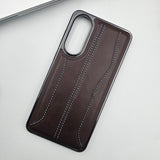 Samsung Galaxy S25 Edge Stripe Stitched Leather Case Minimalistic Design
