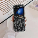 Samsung Galaxy Z Flip 6 Luxury Brand Card Pocket Wallet Ring Holder Case