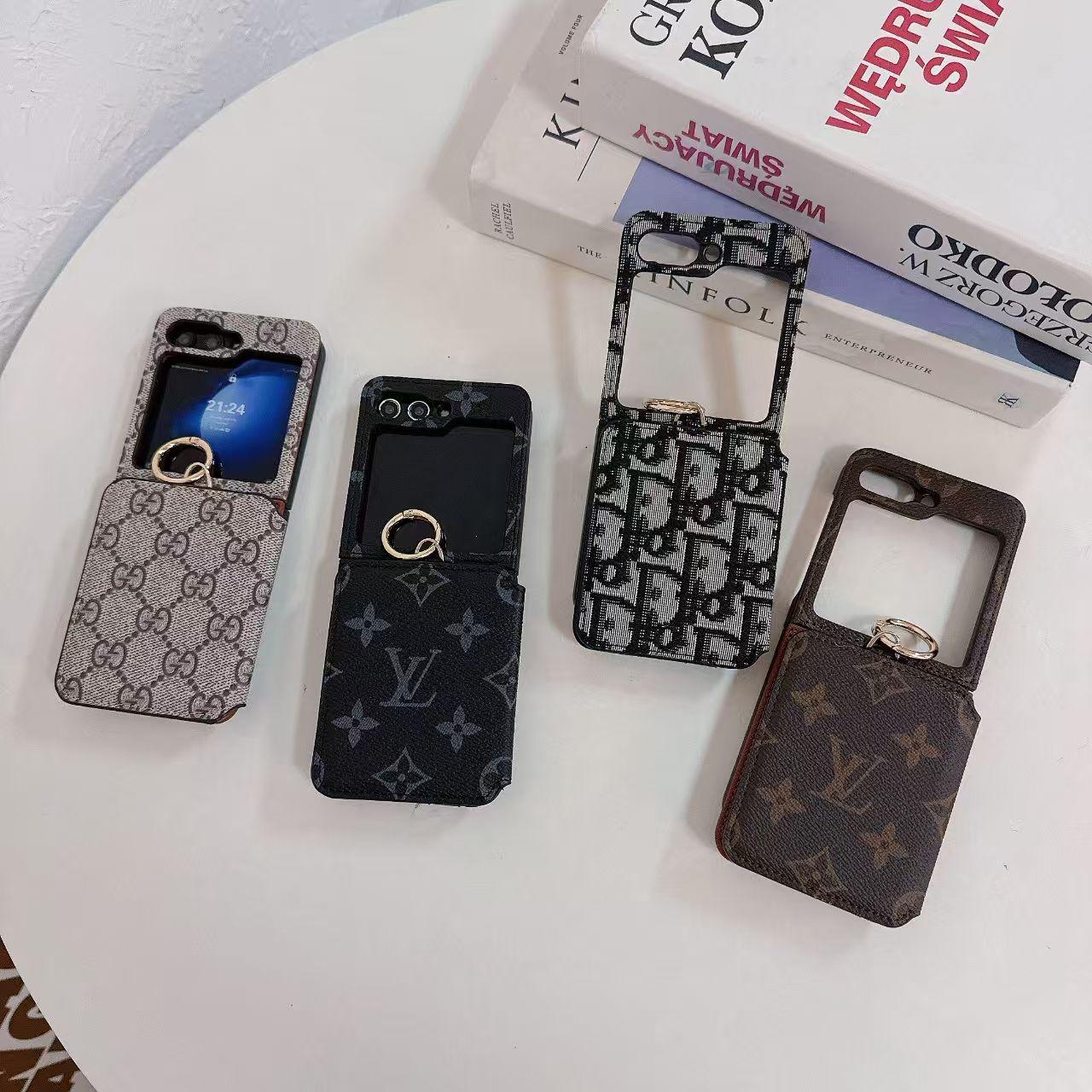 Samsung Galaxy Z Flip 5 Luxury Brand Card Pocket Wallet Ring Holder Case