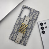 Samsung Galaxy S24 Ultra Luxury Brand CD Belt Embroidery Grip Case