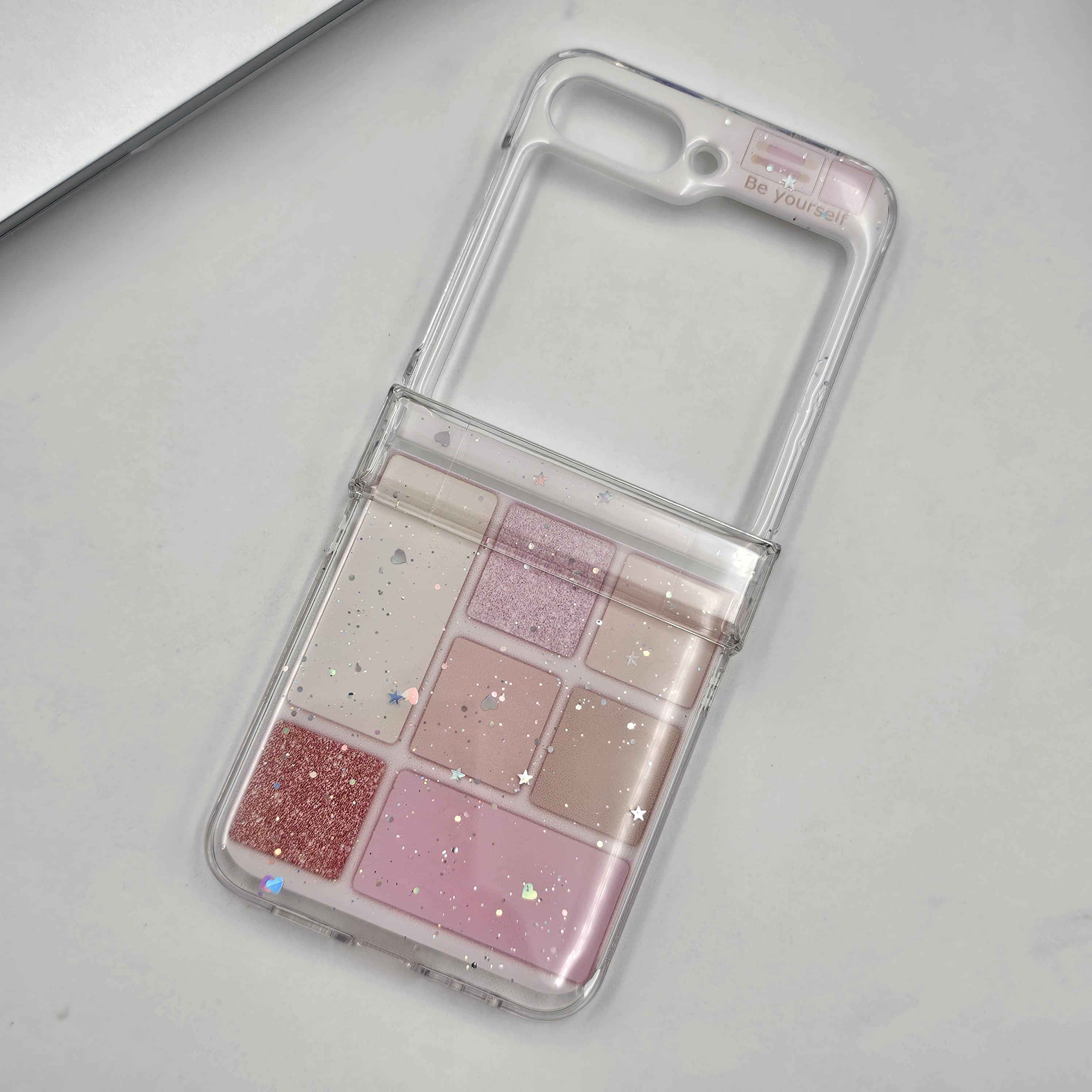 Samsung Galaxy Z Flip 7 FE Makeup Blocks Glitter Case