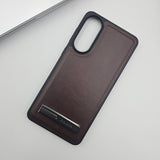 Samsung Galaxy S25 Edge PU Leather Metal Kickstand Case