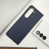 Samsung Galaxy Z Fold 5 Ultra Thin Stitched Leather Minimalistic Design Case