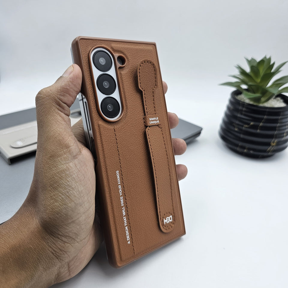 Samsung Galaxy Z Fold 6 Belt Pattern PU Leather Case