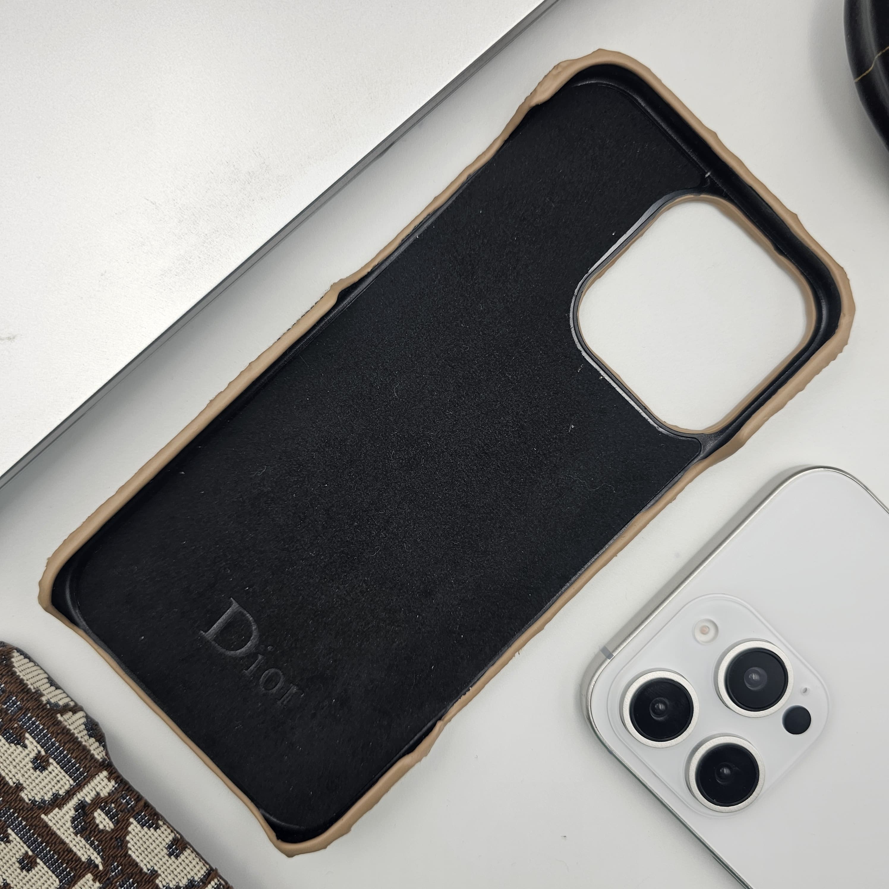 iPhone 15 Series CD Embroidery Luxury Phone Case