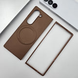 Samsung Galaxy Z Fold 6 Leather Magnetic Magsafe Case Inside Velvet