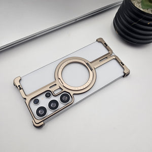 Samsung Galaxy S24 Ultra Metal Magsafe Case Magnetic Ring Kickstand Holder