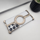 Samsung Galaxy S24 Ultra Metal Magsafe Case Magnetic Ring Kickstand Holder